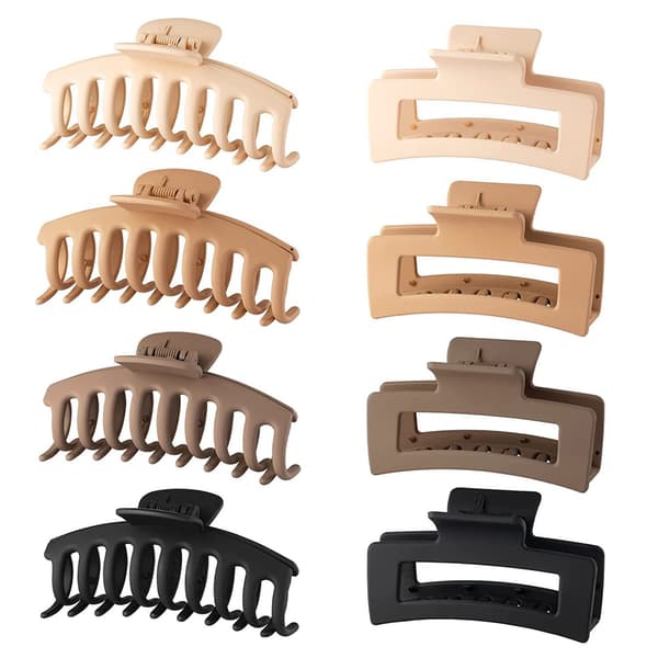 Stora hårklämmor för kvinnor Starkt grepp matt hårklämmor Mode hårstylingverktyg 8pcs A