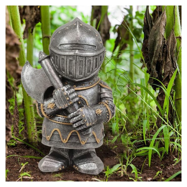 Knight Gnomes Guard 1/8 st Harts Desktop Ornament Skulptur Soldat Miniatyr Figur Collection Heminredning A