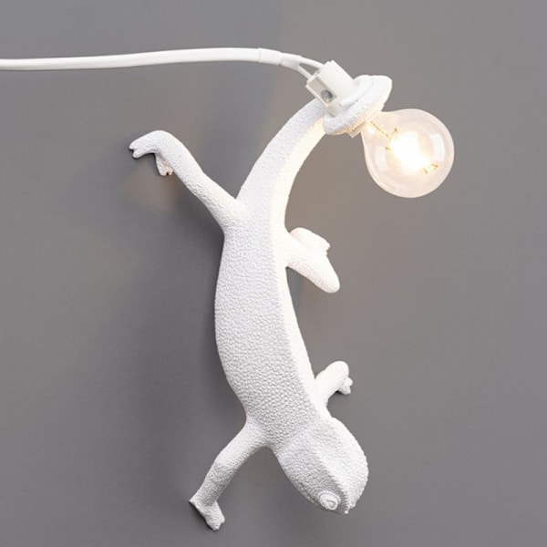 Chameleon Lamp Sovrum Resin Chameleon Skrivbordslampa Sänglampa Ljus Vägglampa US Plug
