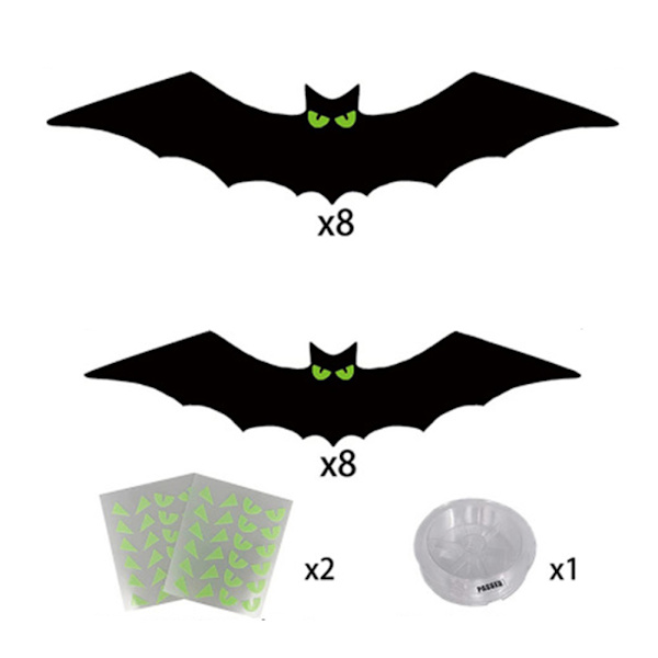 Halloween svarta läskiga fladdermöss utomhus glöd-i-mörker fladdermöss Trädgård Trädhängande dekorationer