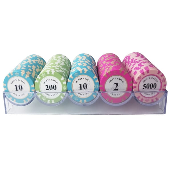 Poker Chip Mahjong Texas Hold'em Poker Chip High End Spelkort Casino Tillbehör Face Value 5000