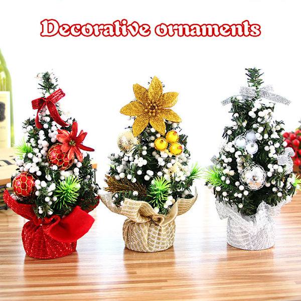 20 cm Mini konstgjord julgran Holiday Party Dekor Falsk miniatyr träd juldagen inomhus utomhus prydnad