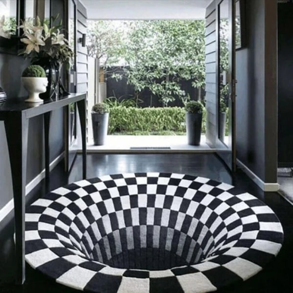 Vortex Illusion Matta 3D Trap Effekt Utskrift Matta Sovrum Vardagsrum Studierum Golvmatta 40*60cm