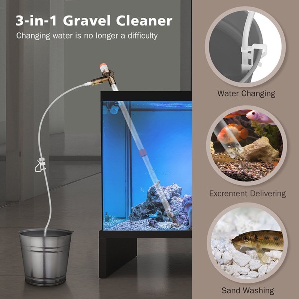 Aquarium Fish Tank Manual Siphon Water Change Sand Washing Device Cleaning Tool