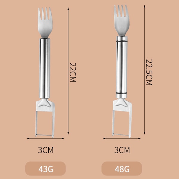 2 i 1 vattenmelon skärgaffel med ergonomiskt grepp Enkel rengöring Återanvändbara fruktskärare för sommarfest Wire 1pcs