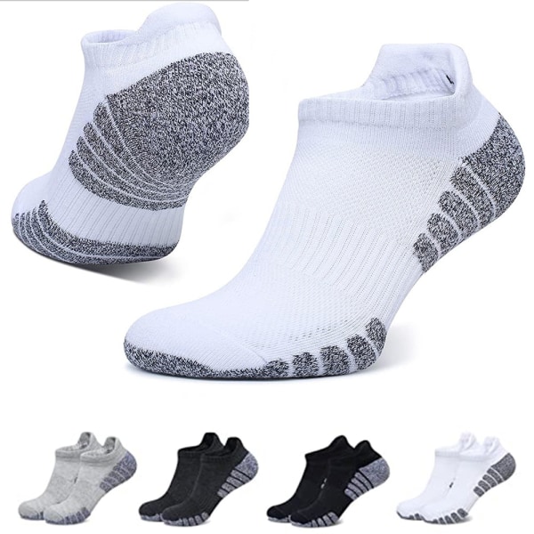 Förtjockad handduksbotten löpstrumpor Andas sköna golvstrumpor för män kvinnor 3 White 3 Light Gray L