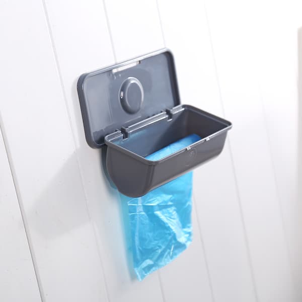 Papperspåsar Förvaringslåda Väggmonterad plastsoppåsdispenser Avfallspåshållare för badrumskök Gray