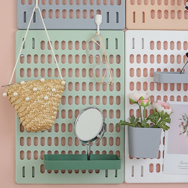 Pegboard Vägghyllor Monterad Organizer för dekoration Ingen borrning Enkel montering Pink 20*10cm