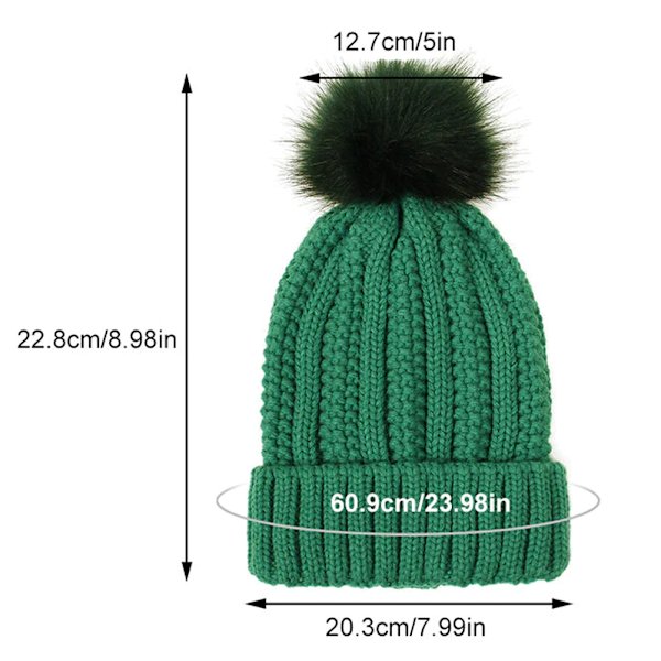 Elastisk ribbstickad mössa för hårskydd Bekväma andningsbara temamössor för kvinnor tjejer Green