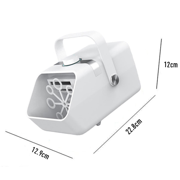 Helautomatisk bubbelmaskin Fläkt-typ enorm mängd bubbelblåsare för barn White