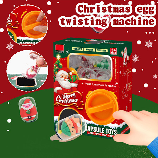 Julkapselmaskin med liten leksak gör-det-själv Intressanta återanvändbara leksaker Present till födelsedag jul Red