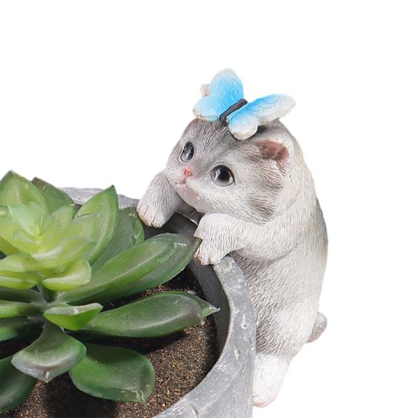 Söt katt miniatyrprydnader Hem Fairy Trädgårdstillbehör för minilandskap Bs38017