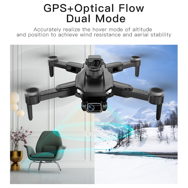 Borstlösa HD Folding Flygande Drönare Vindmotstånd Quadcopters Leksaker present till vän Familj PROSEMAX WT 1B