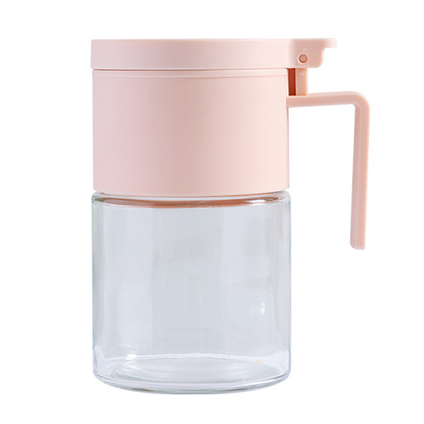 Lufttäta glaskryddburkar med sked och lock Klara kryddburkar Pink