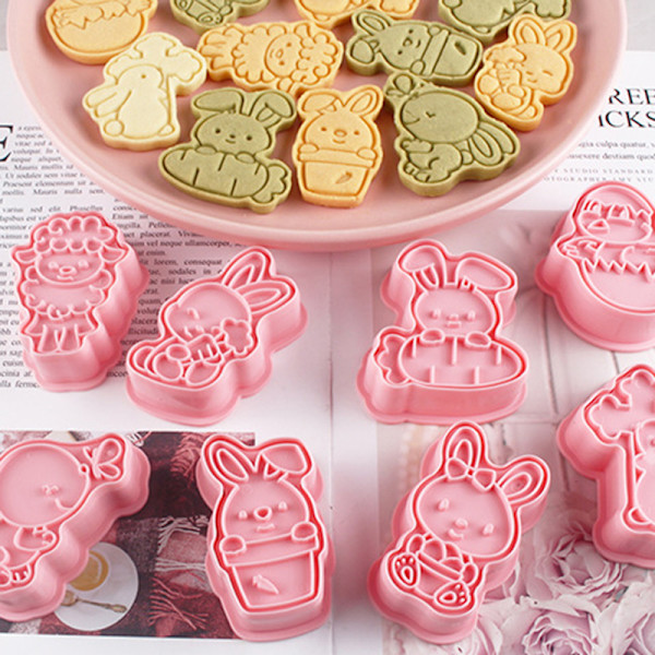 3D-påskkakaschabloner Fleranvändbara gör-det-själv-fondantkaka Godiskakskärare Praktiska köksbakprylar Easter C Set