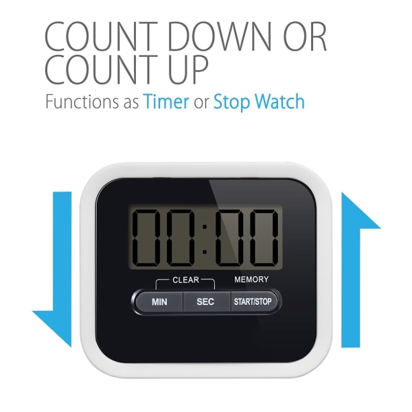 Digital Timer Magnetisk Bärbar Högt Larm Hållbar För Kök Matlagning Bakning Red white