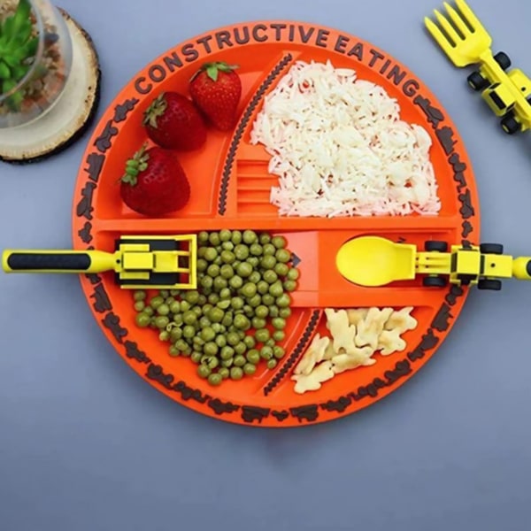 Kid Bulldozers Utseende Servis Multifunktionell Snygga Desserter Gafflar För Kök Engineering Vehicle Bundle