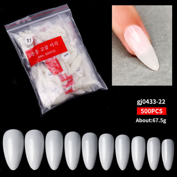500 bitar Balett Nageltips Bit Set Mode Enkel Mjuk Nagellapp För Kvinnor Kvinna Gj0433 22
