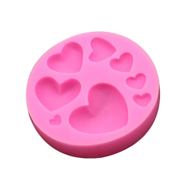 8 Cells Molds Hjärtformade Desserter Mould Med Olika Storlekar Celler Mjuk Choklad Bakpanna För Cupcake Ljus Pink