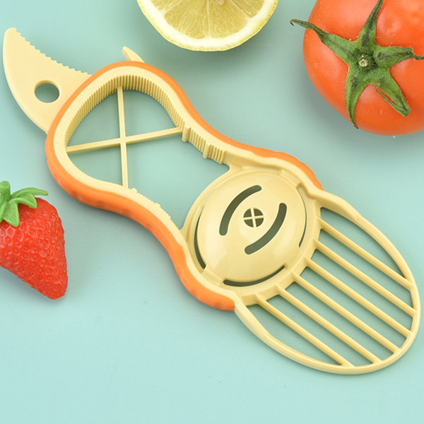 Kök Liten fruktskärare Bärbar multifunktionsverktyg för fruktskivor Kökstillbehör Orange White