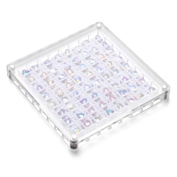 Akryl Seashell Display Box med magneter Slitstark sjöstjärnor Trinket case för pärlspik 64 Grid
