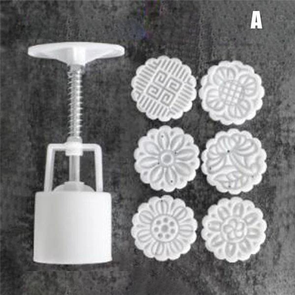Handpressande Mooncake-schabloner Multifunktions-återanvändbar gör-det-själv-kakskärare Praktisk pryl för köksbakning A