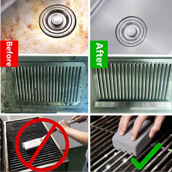 Grill Steg Rengöring Tegelblock 4st Grill Rengöring Tegel Avkalkning Rengöringssten för att ta bort fläckar BBQ Rengöring 3pcs