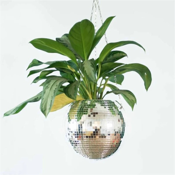 Disco Ball Planter Hängande Planter Heminredning Spegel Dekorativa växtkrukor 10cm