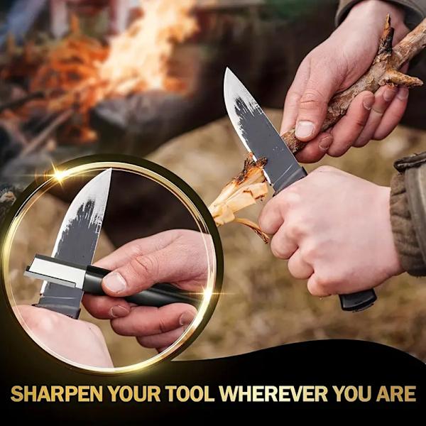 Universal Portable Garden Sax Sharpener Multipurpose Sharpening Stone för häcksax Red