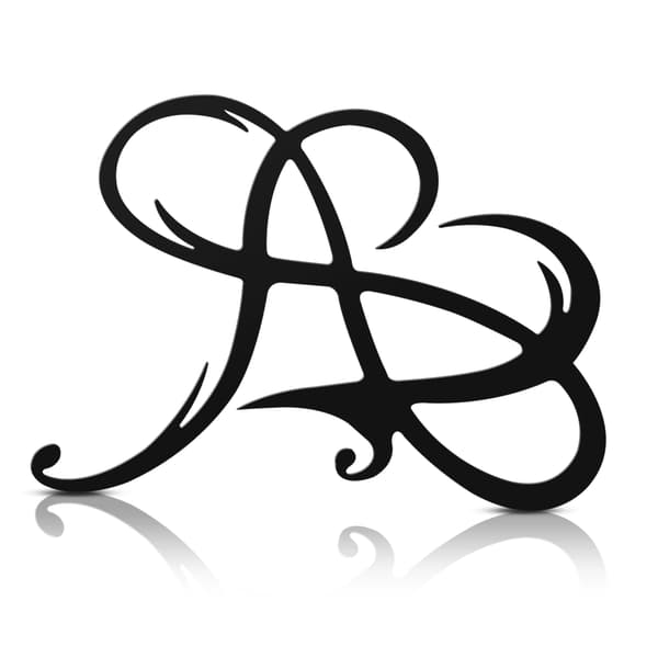 Infinity Heart Stål Väggdekor Metall Väggkonst Kärlek Väggskylt för hembröllopsdekor