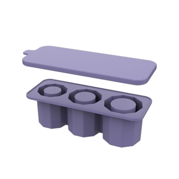 3 rutnät ihåliga cylindriga molds för isolerad mugg Snabbfrigörande mould för sommardrickning Purple