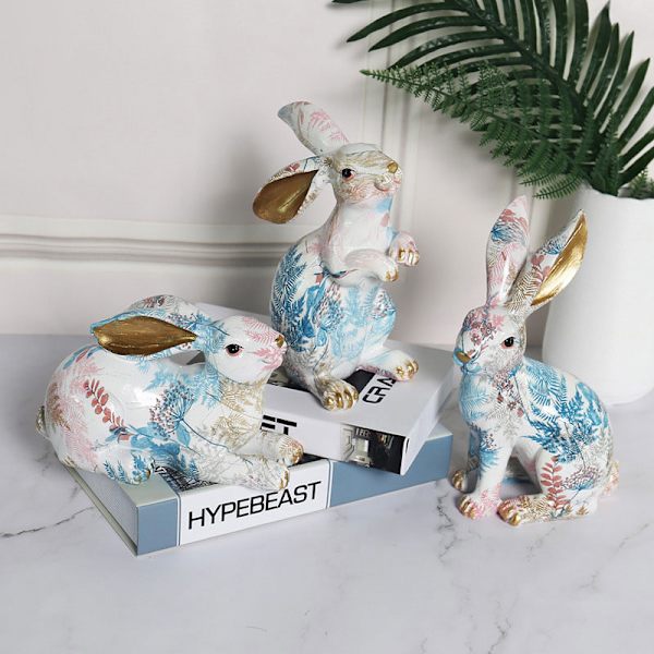 Harts Kaninfigurer Nordisk Djurprydnad Med Printed Inredning Hem Vardagsrum Inredning C