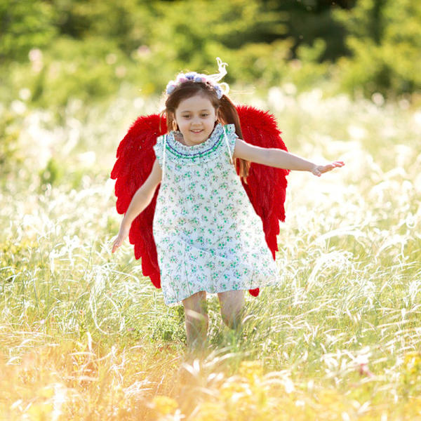 Performance Angel-Wing Prop Personlig multifunktionell kostymtillbehör för Cosplay Red 80*60cm