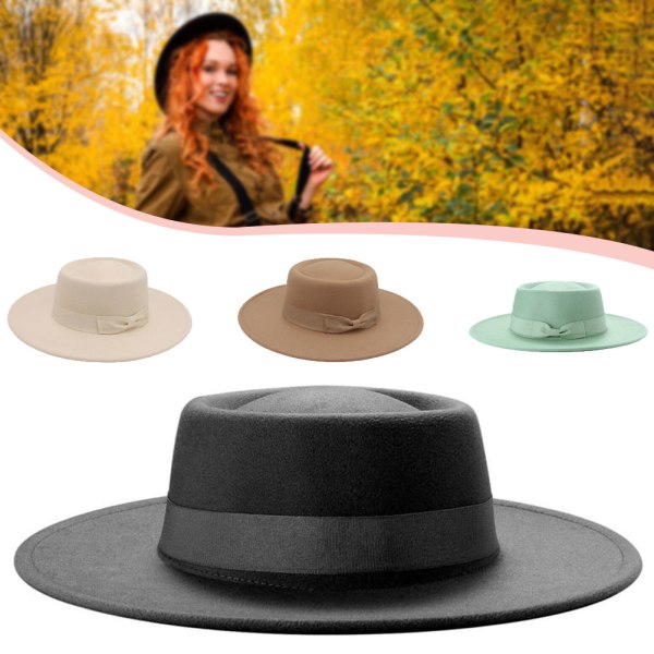 Elegant kashmirfilthatt med bowknot Vattentät högkvalitativ hatt för utomhusbruk Beige