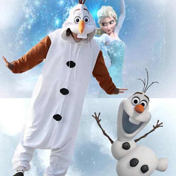 Olaf Shape Onesie Pyjamas Cosplay kostym för män och kvinnor Sovkläder One-Piece S