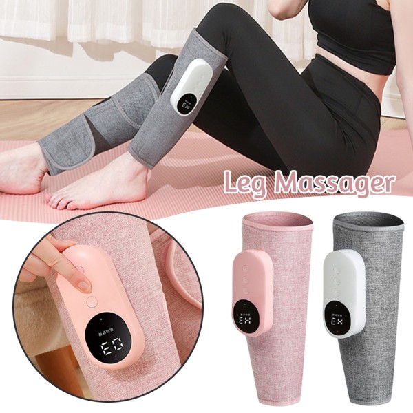 Elektrisk Hot Compress Ben Massager Bärbar lätt kalv Massager Pad För Kvinnor Män Grey 2pcs