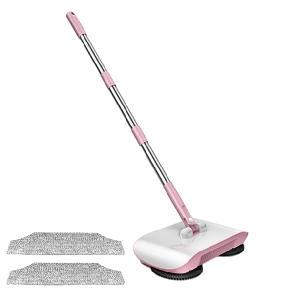 Dubbel användning Våttorr Walk-Behind sopmaskin slitstark golvmoppningsenhet för kök sovrum Pink 2 Cloth