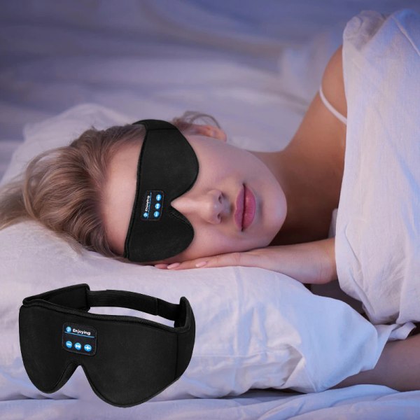 Trådlösa sovhörlurar Bluetooth sovmask, 3D musikalisk ögonbindel