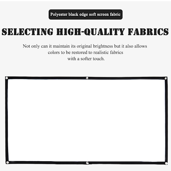 Polyester Vikbar mjuk projektorduk Skrynkelfri filmduk för utomhusbruk inomhus 120 Inches