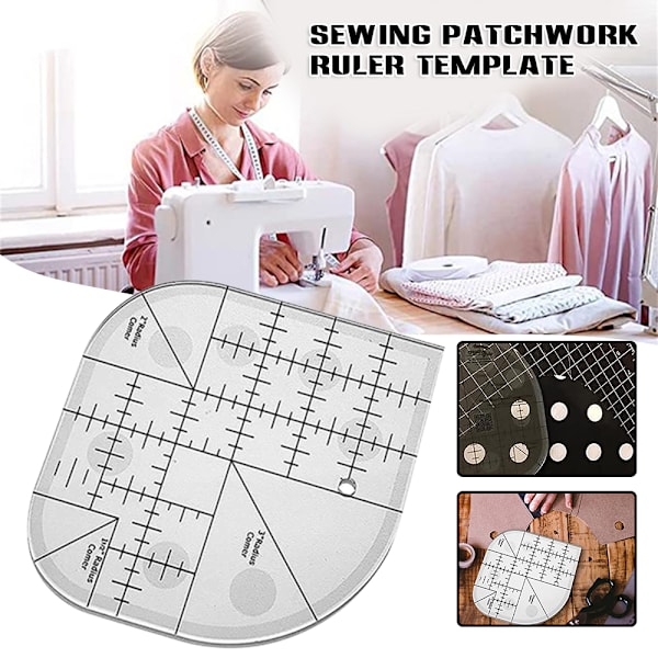 Böjd hörn Cutter Linjal Akryl DIY Crafts Patchwork sömnadsmall A