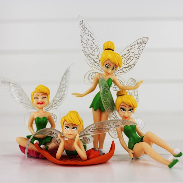 Miniatyr Flower Fairy Figurines Multipurpose Micro Landskapsdekoration Kreativa biltårta Desktop Ornament 4 Piece Set