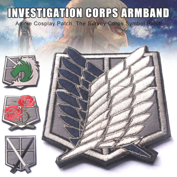 Attack On Titan Survey Corps Symbol Patch Anime Cosplay Patch Broderi Arm Badge C