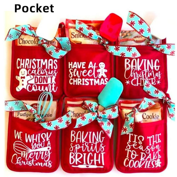 Bakkit för julgrytställ Återanvändbara grytlappar för jul med värmebeständiga ugnsvantar för mångsidiga julgrytlappar Baking