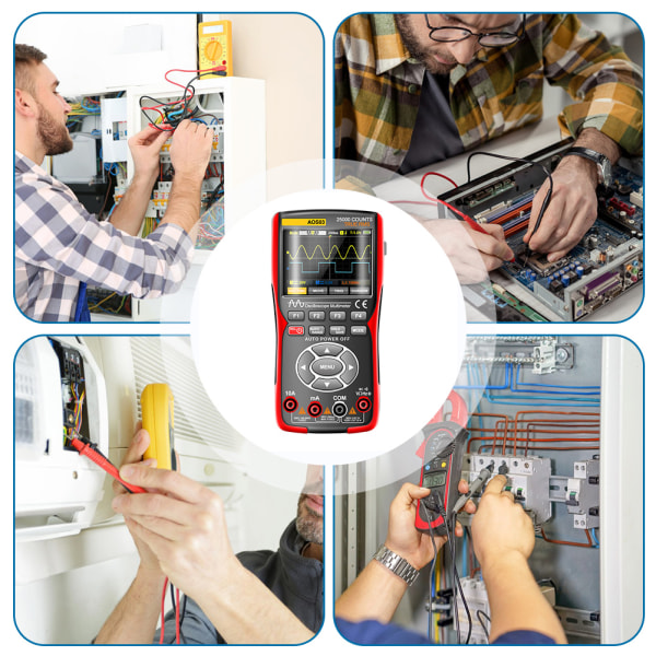 3 i 1 oscilloskop signalgenerator multimeter Helautomatisk elektrisk testare för spänningsdetektering 1PCs