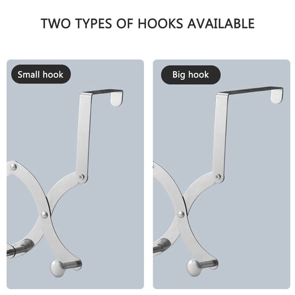 Rostfri Dörr Bakre Klädhängare Infällbar multifunktionell Klädställning för sovrum Small Hook Five Hooks