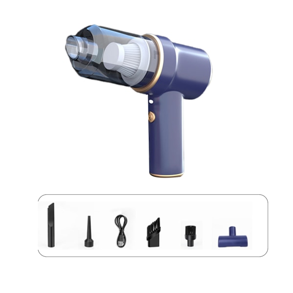 Handhållen Sladdlös Dammsugare med 3 Munstycken Elektrisk Dammblåsare För Hushåll Bilar svart