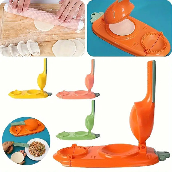 Söt 2-i-1 Dumpling Maker Multifunktion Mould för pannkakor Orange