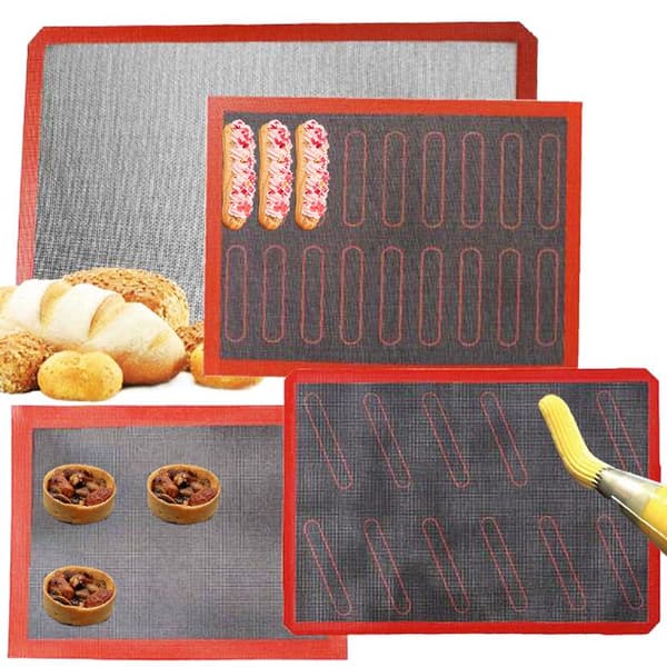 Perforerad Silikon Bakmatta Non-Stick Ugnsplåt Liner Bakery Tool För Kaka Bröd Makron Kök Bakeware Tillbehör Light Yellow