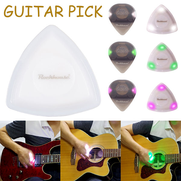 LED-gitarrspelande Pick Tool Personlig glödande gitarrplektrum Gitarrtillbehör Green Light Second Generation