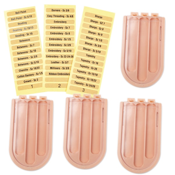 4 st Case med 3 rutnät Liten lätt nålorganisator för handarbete Pink 4pcs